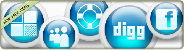 3d Glossy Blue Orbs Icons Social Media Logos