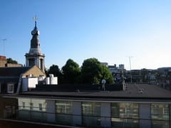 View from Chinwag's office roof at sunset