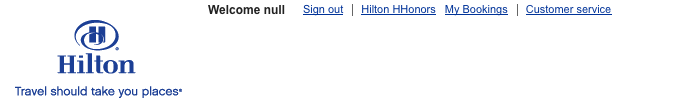Welcome null - Hilton Honors website