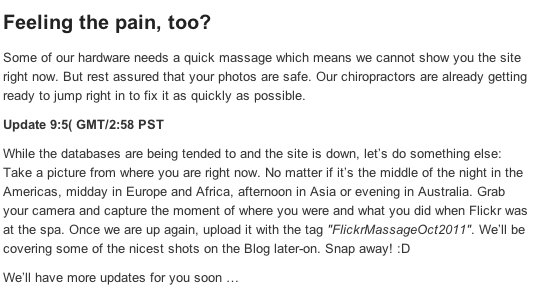 flickr outage blog post