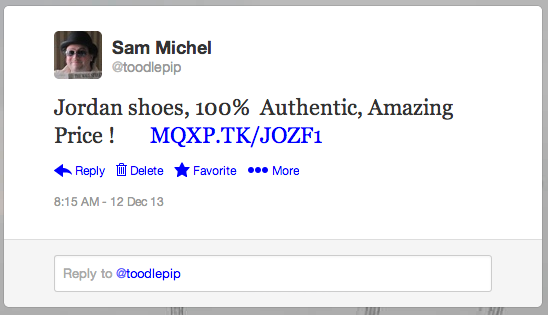 Spam on my Twitter Account