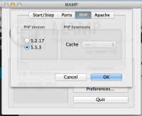 MAMP PHP Preferences