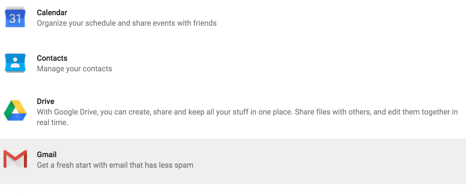 Google Apps Console - Gmail Options