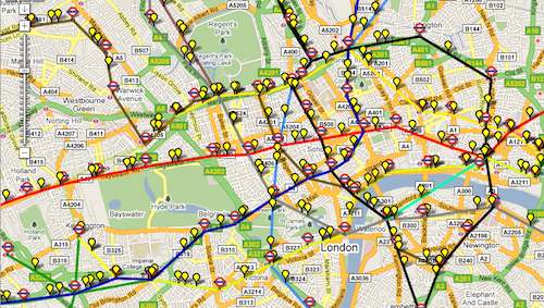 Screenshot: Live Tube Map