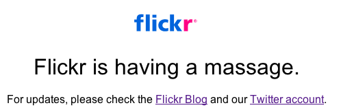 flickr homepage outage message