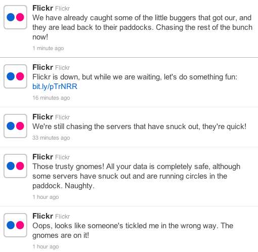 flickr outage twitter stream